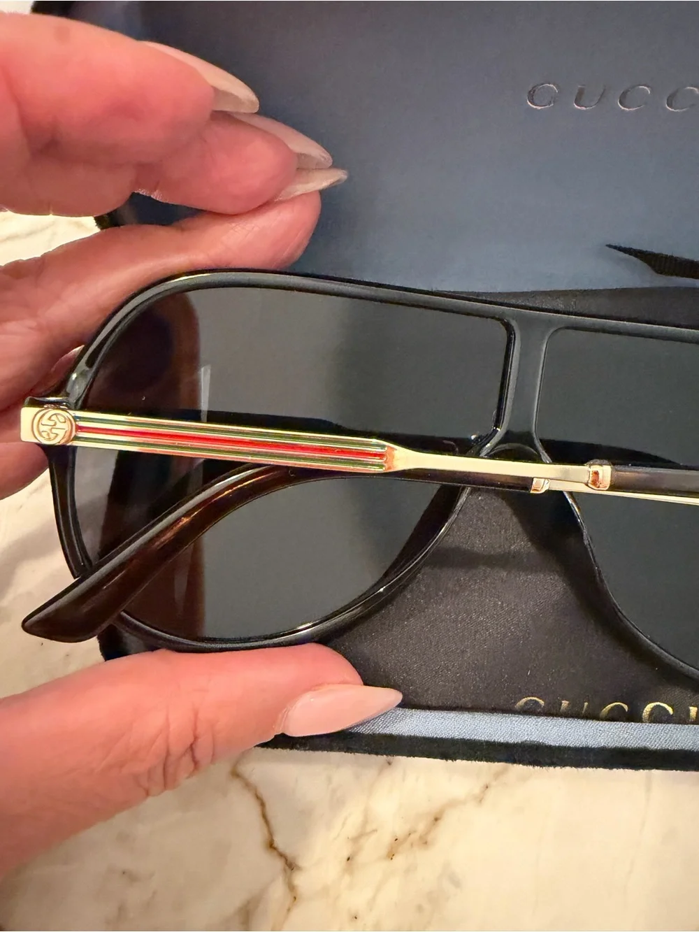 Gucci Black Shield Sunglasses